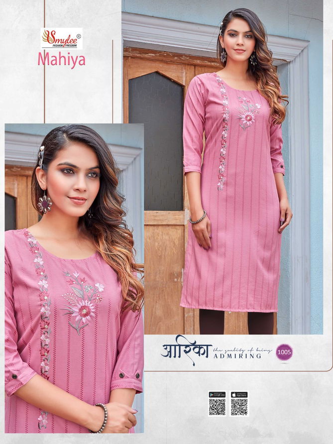 Rung Mahiya Heavy Rayon Designer Daily Wear Kurtis Collection